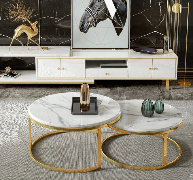 Henry Coffee Table Set Pack Of 2 - White - Center Tables