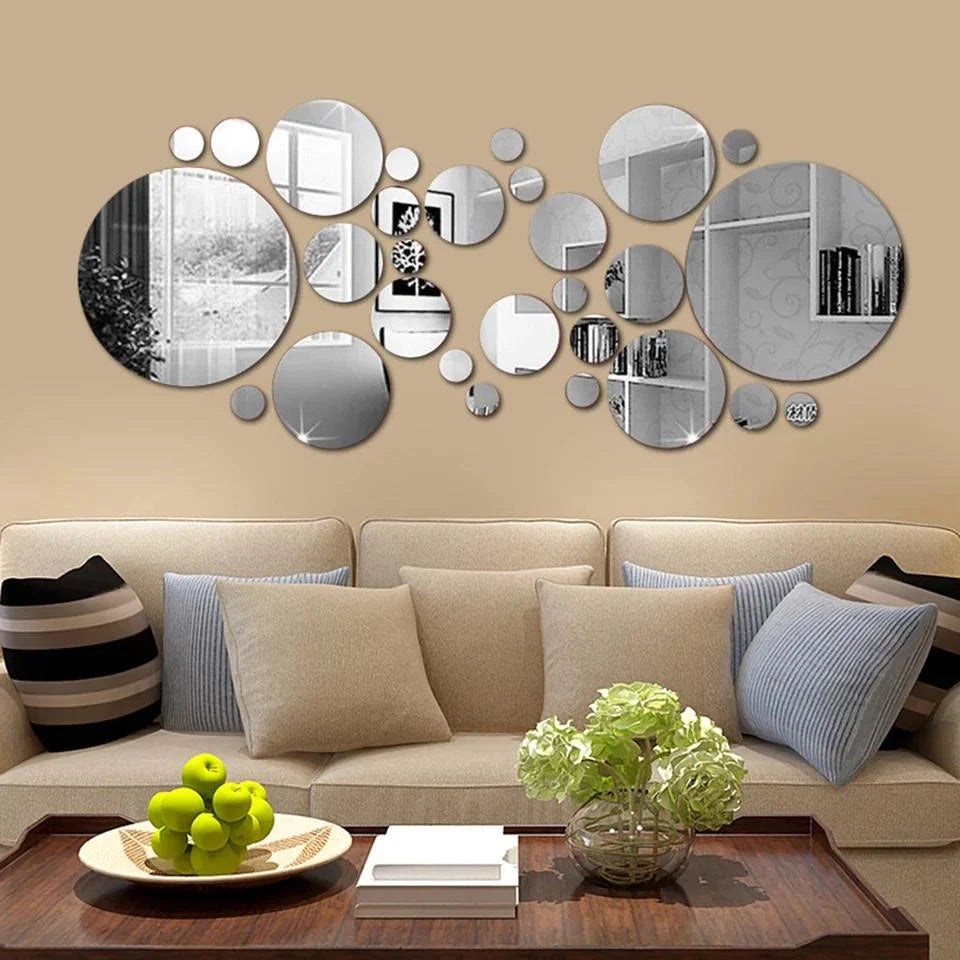 Acrylic Big Circle Decor Mirrors set