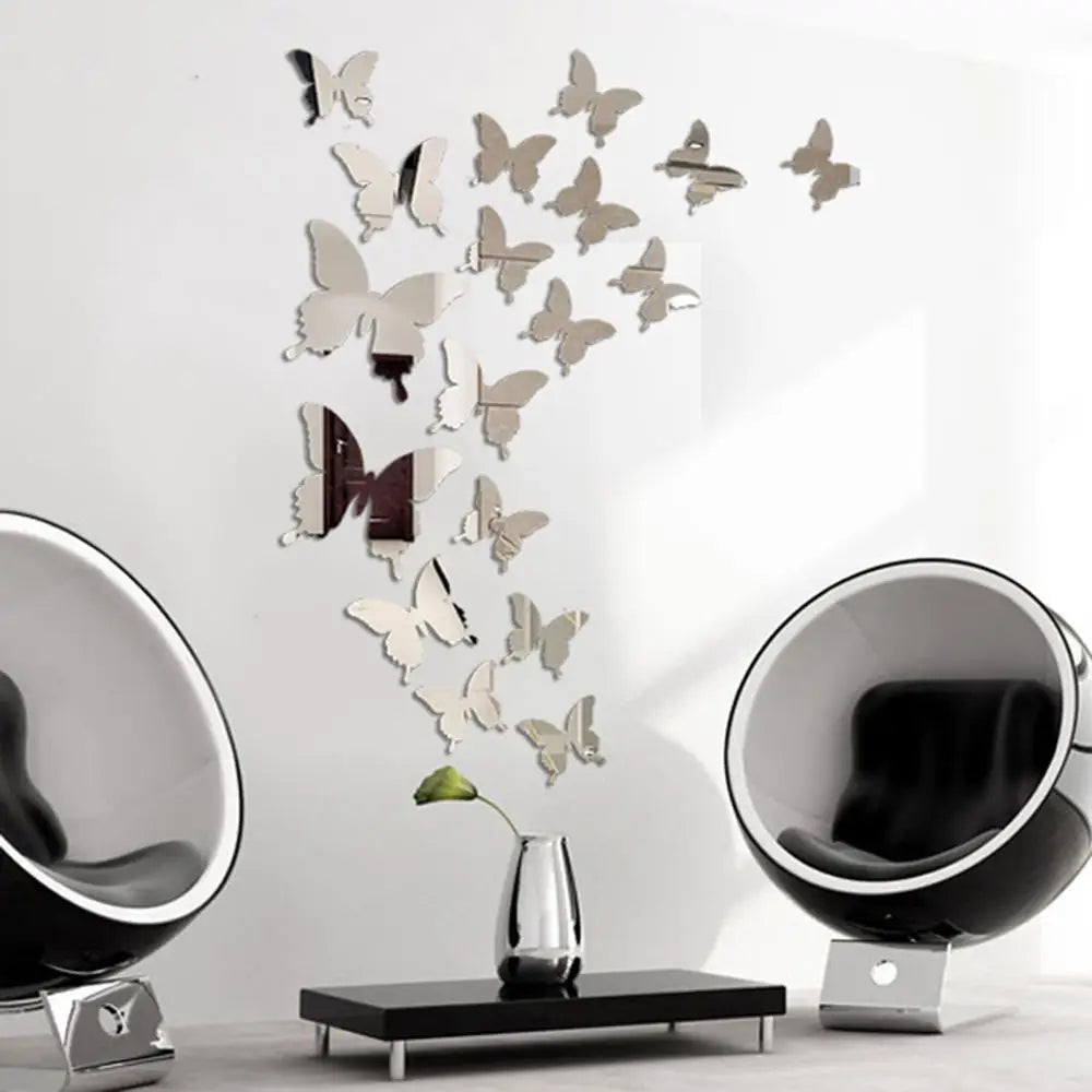 Butterfly Mirror Wall Sticker Decal Wall Art