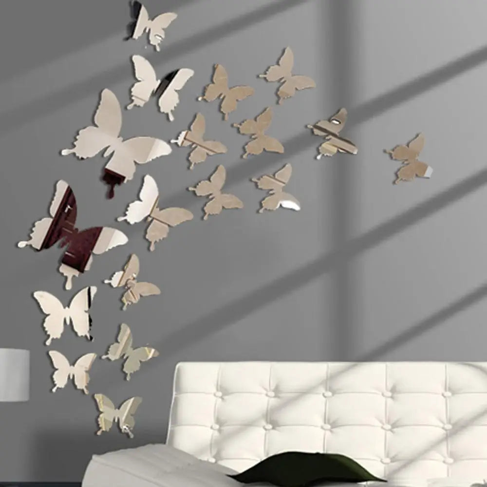 Butterfly Mirror Wall Sticker Decal Wall Art