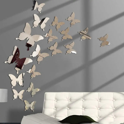 Butterfly Mirror Wall Sticker Decal Wall Art