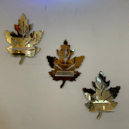 Acrylic Leave Golden Mirror Wall Decor