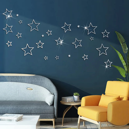 Star Mirror Wall Stickers Acrylic Mirror Decoration