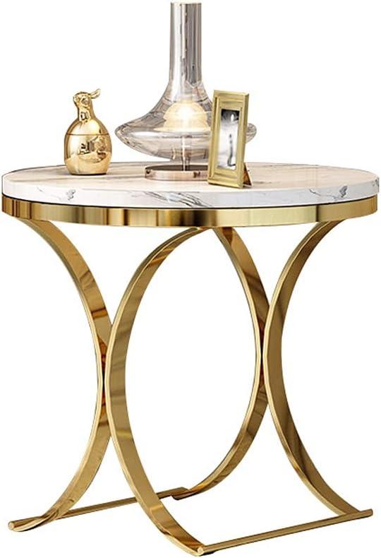 Modern Luxury Round White Stone Side Table