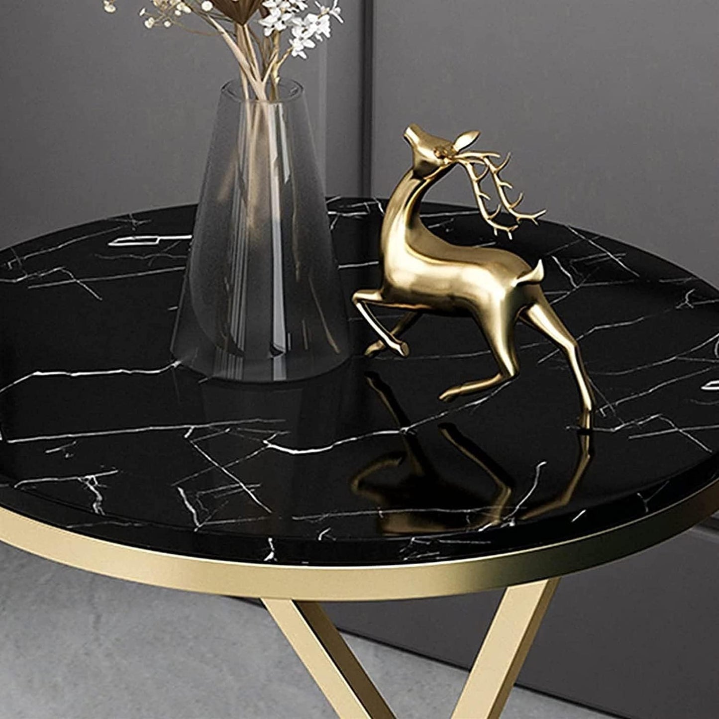 Modern Metal Side Table Black