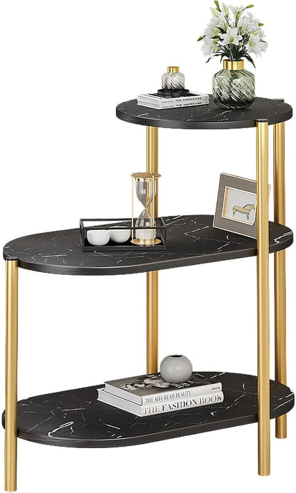 Luxury 3 Layer Gold Metal Frame Living Room Side Table