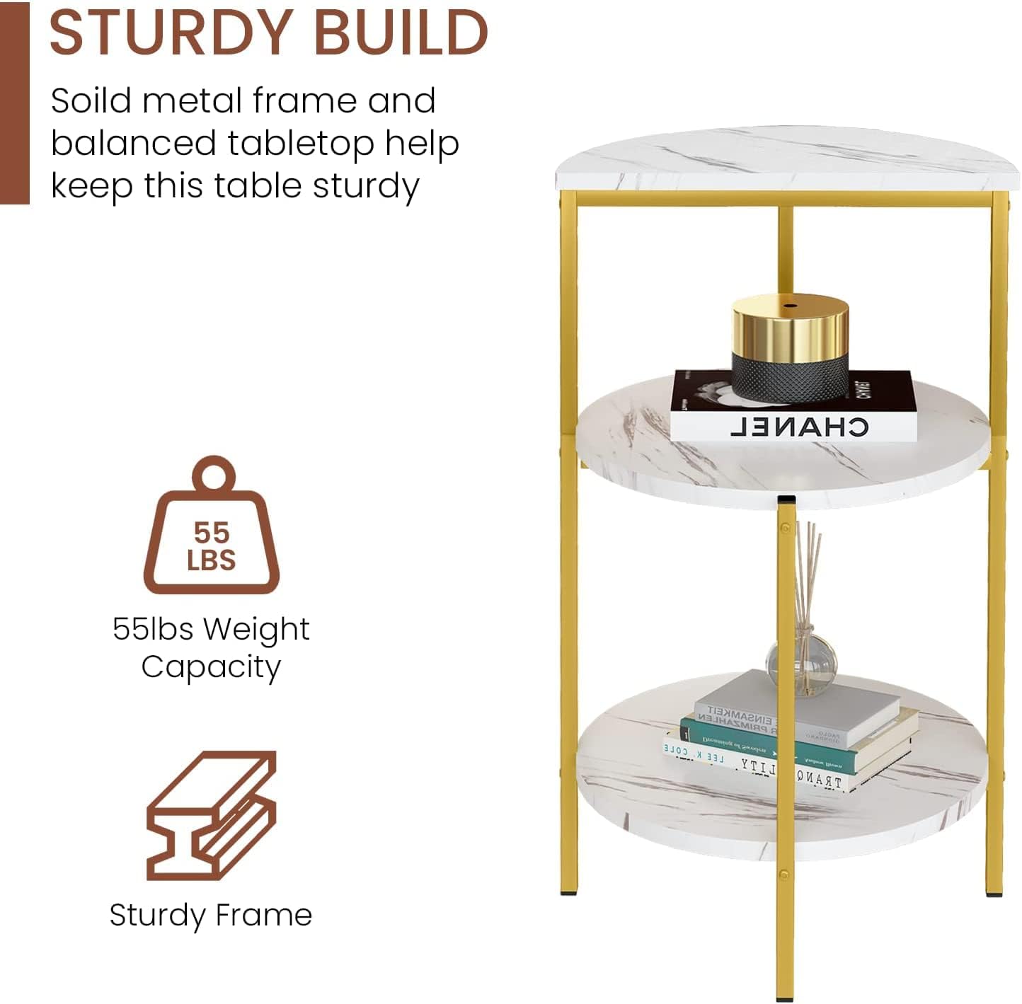 Luxury Three layer Side Table