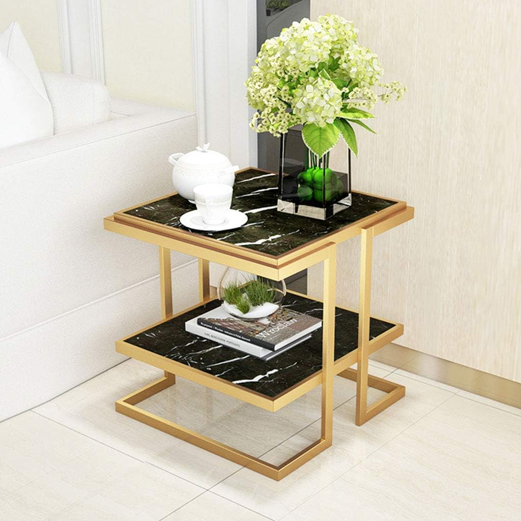 Square 2-Tier Sofa Side Table