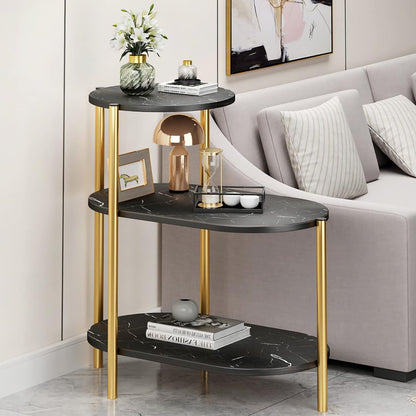 Luxury 3 Layer Gold Metal Frame Living Room Side Table