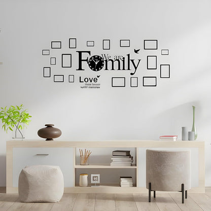 Big Family Frames Clock with rope light