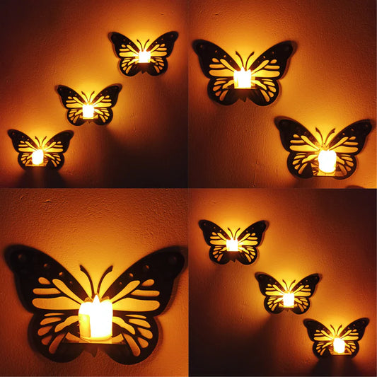 Acrylic Butterfly with Candles Wall Decor