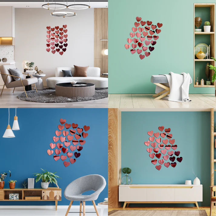 Acrylic Heart Mirror Wall Decor