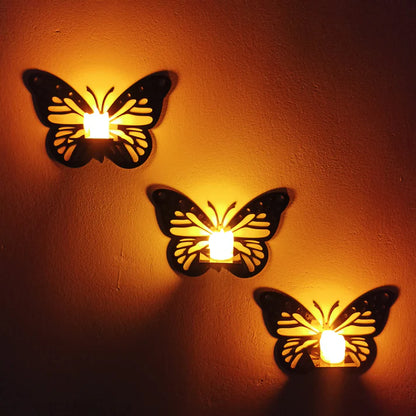 Acrylic Butterfly with Candles Wall Decor