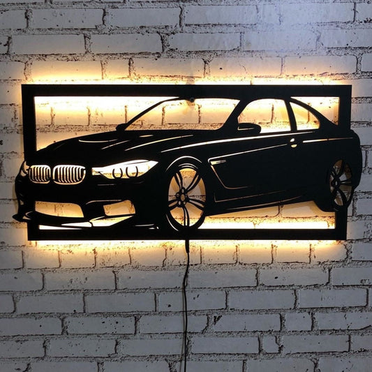 BMW Car Led Sign Cars Fan Wall Deocr