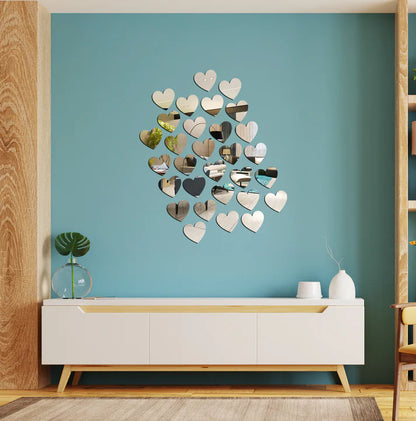 Acrylic Heart Mirror Wall Decor