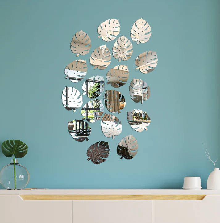 Acrylic Mirror Leaves Wall Decor