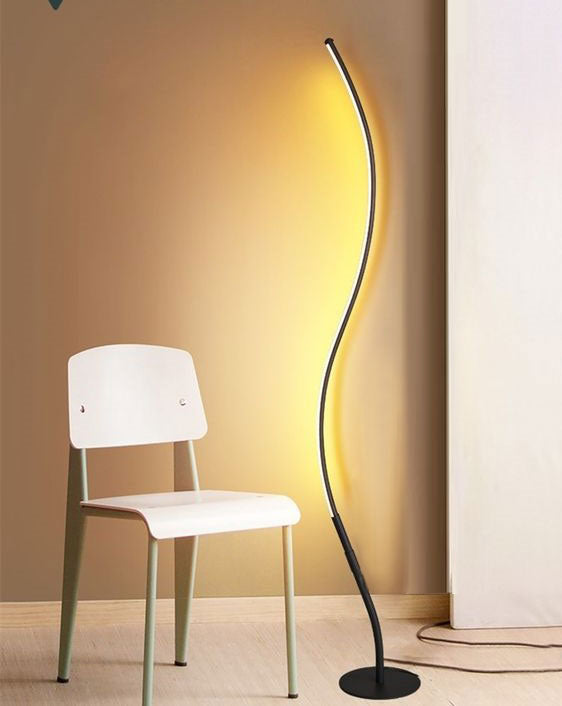 MODERN WAVY TWISTED STANDING CORNER NEON LAMP