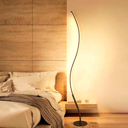 MODERN WAVY TWISTED STANDING CORNER NEON LAMP