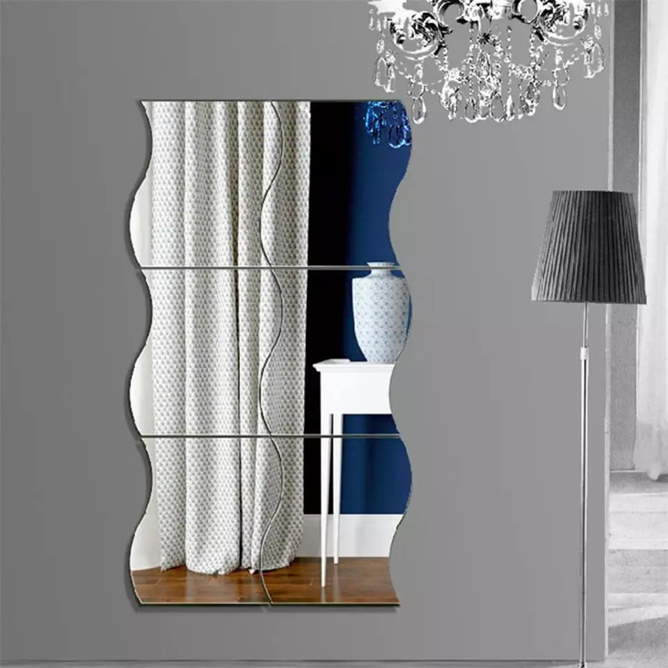 6x Silver Acrlyic Mirror(Big Size Zigzag)