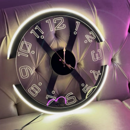 Modern Style Neon Clock Ambient Light