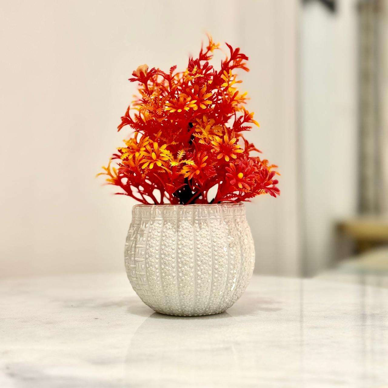 Miniature Tree planter for Home and Office Decor (Orange Color)