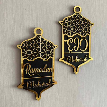 Ramadan Mubarak & Eid Mubarak Sign Wooden Islamic Gift Islamic Wall Art