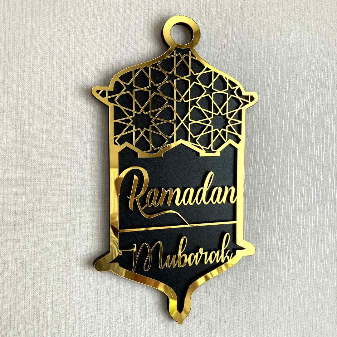 Ramadan Mubarak & Eid Mubarak Sign Wooden Islamic Gift Islamic Wall Art