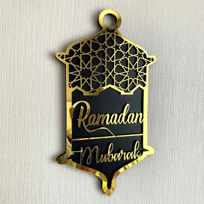 Ramadan Mubarak & Eid Mubarak Sign Wooden Islamic Gift Islamic Wall Art