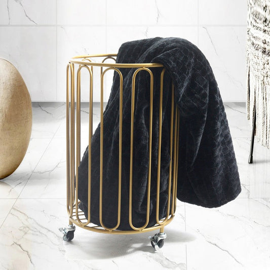 Electroplated Modern Round Storage Basket