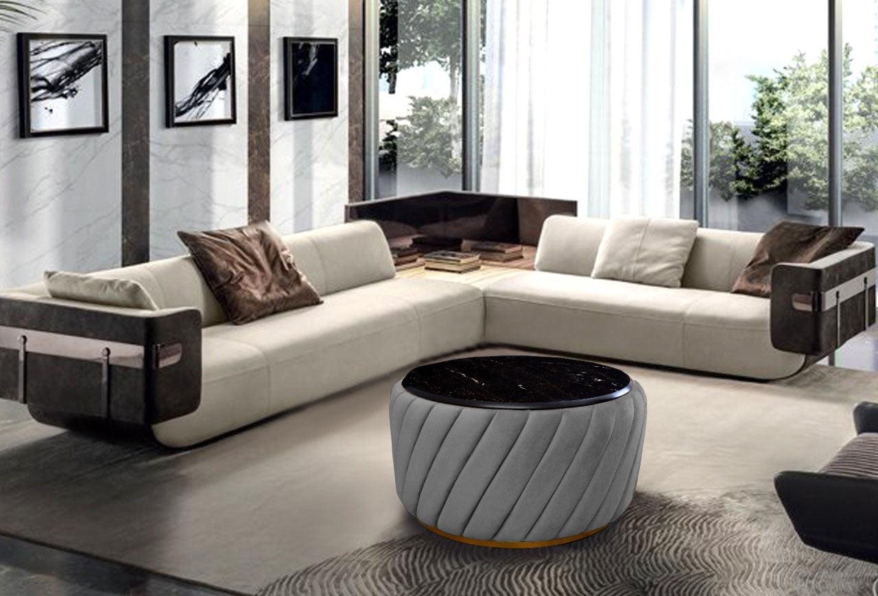 Luxury Round Center Table With Marble Sheet