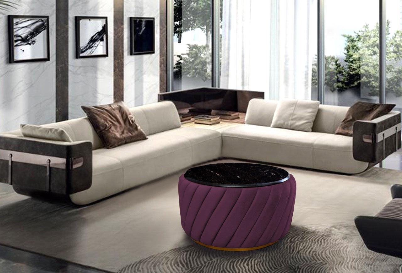 Luxury Round Center Table With Marble Sheet