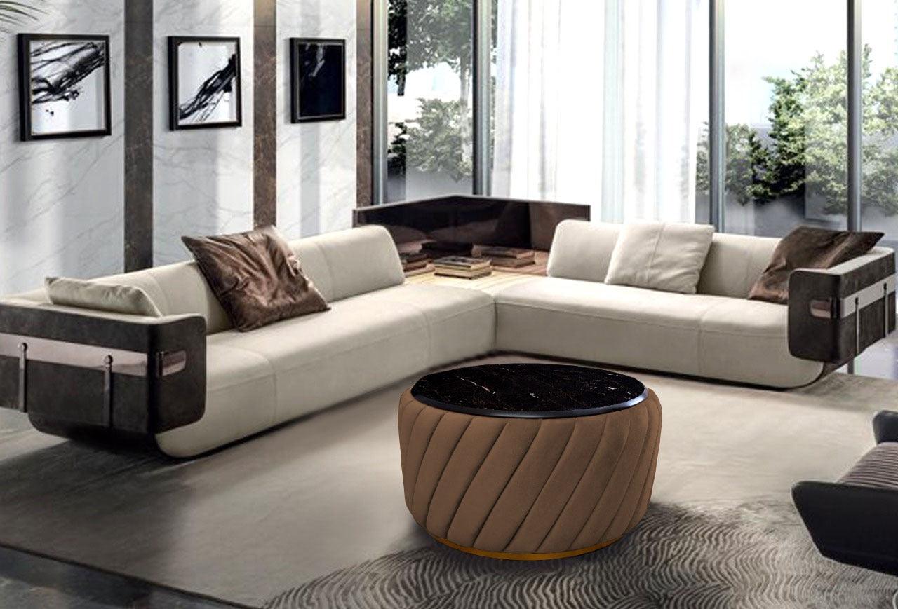 Luxury Round Center Table With Marble Sheet